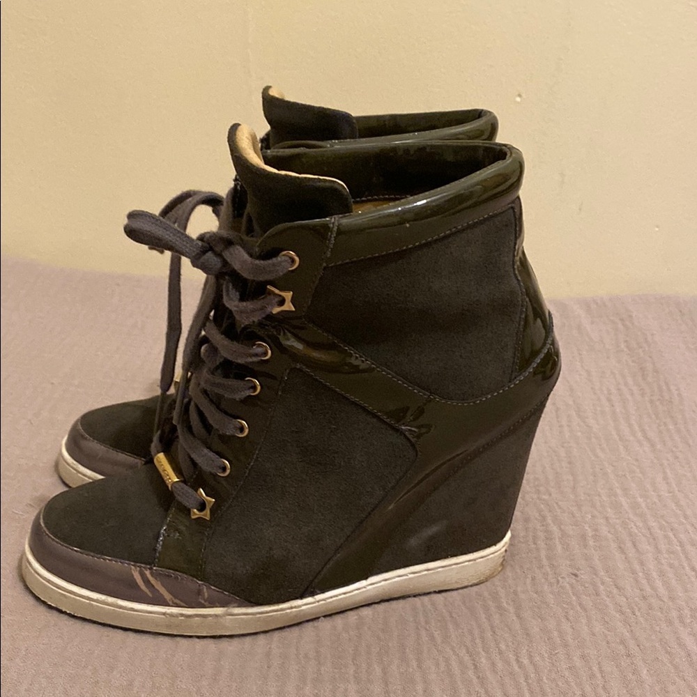 Jimmy Choo Stylish Wedge Sneakers. Size 37 1/2